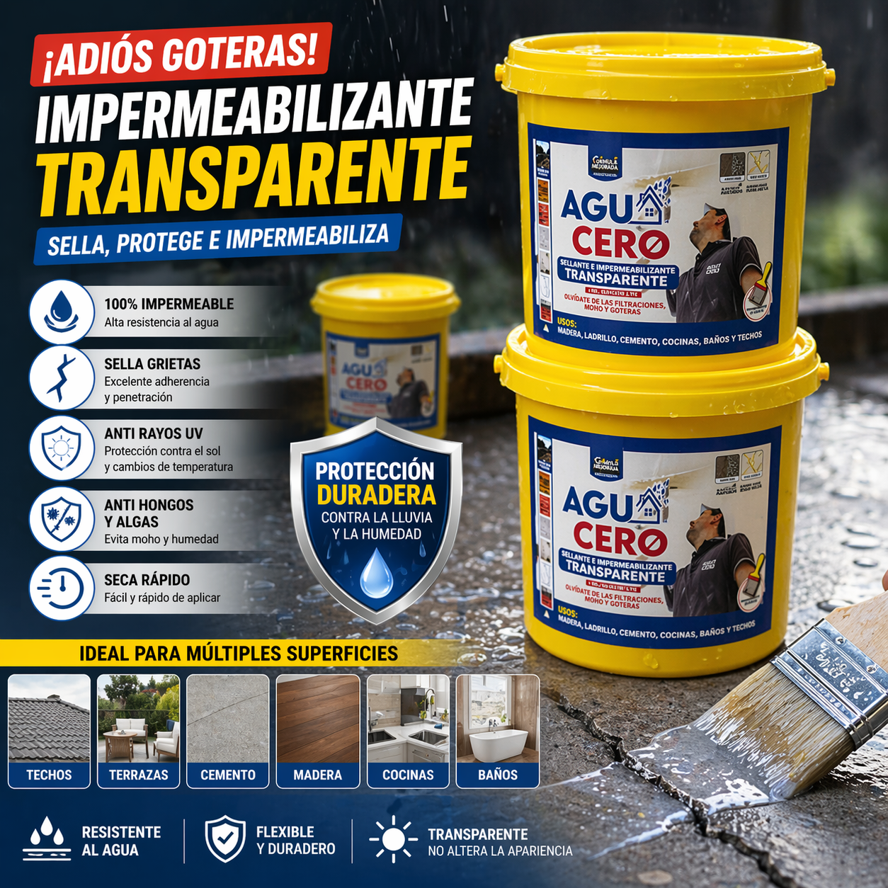 Impermeabilizante Sellador 500 Ml X 2