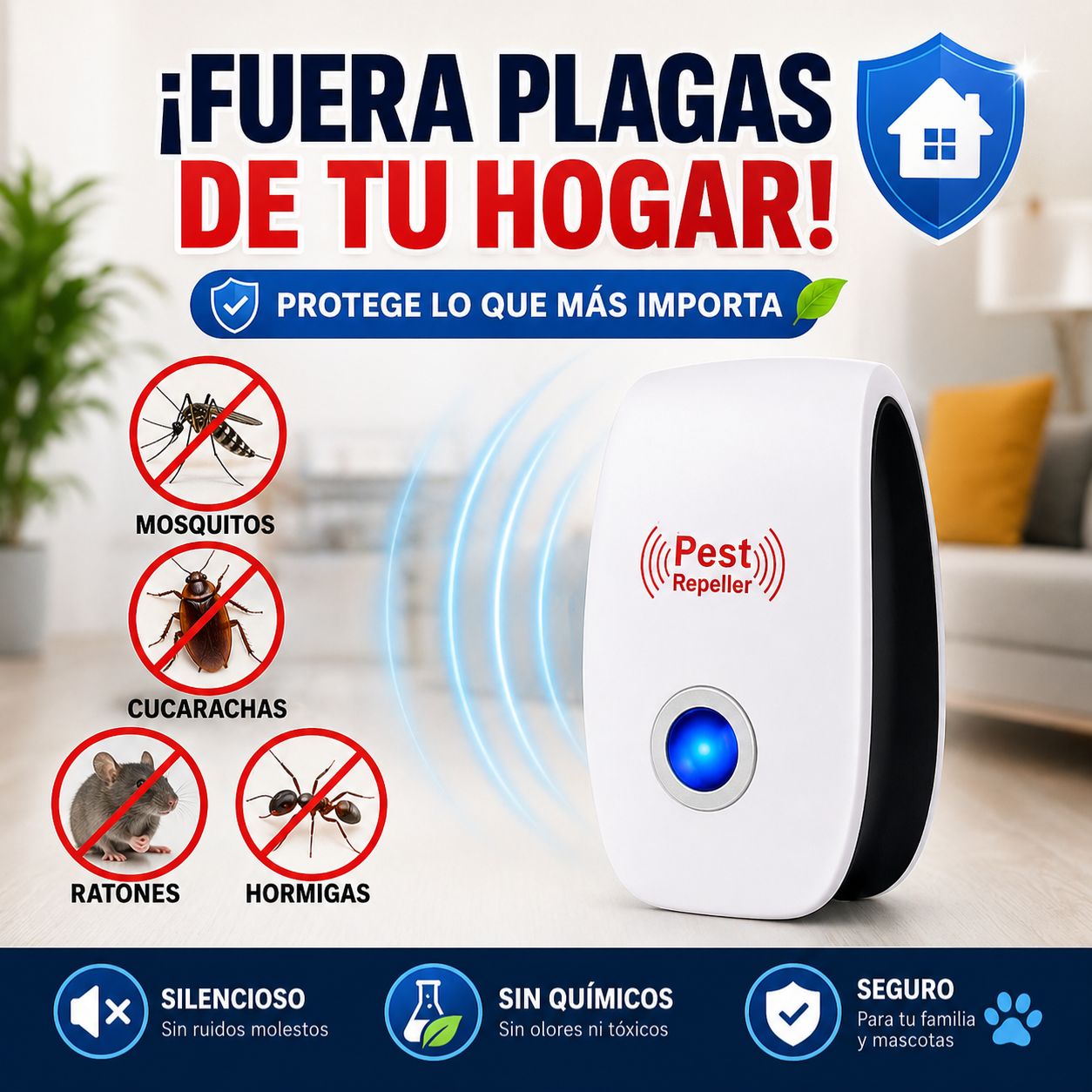 Repelente Ultrasonico De Plaga X3